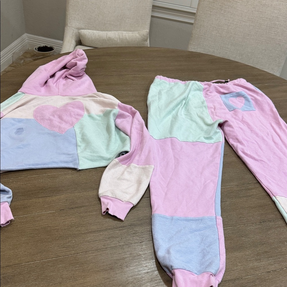Loveshackfancy Kids Pastel Patchwork Joggers Set - image 5
